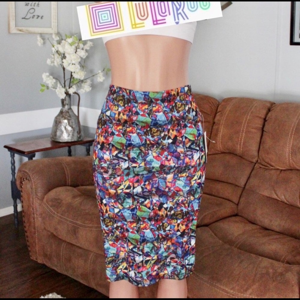NWT LuLaRoe Multi Color Cassie Skirt Size Large